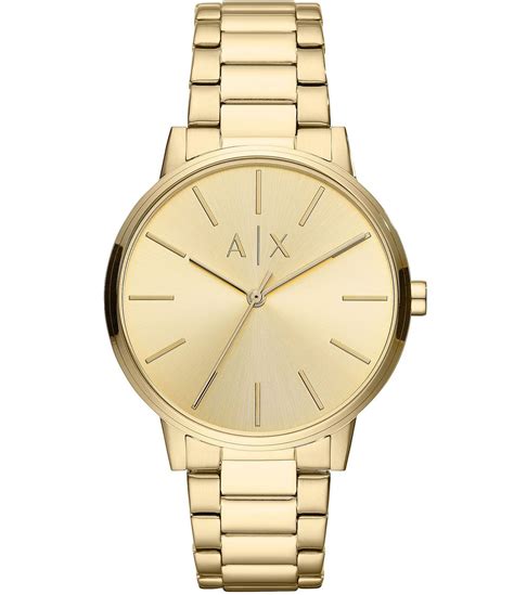 fake armani gold watch|Armani exchange gold watch men.